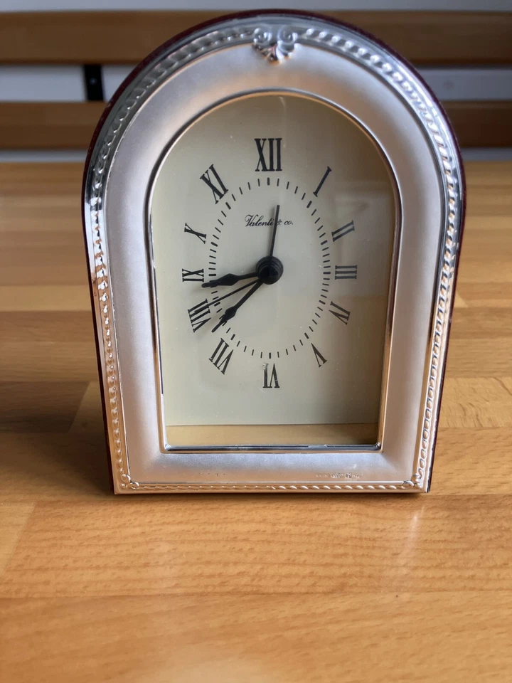 Orologio Sveglia Valenti & Co. Made in Italy in legno con lamina d'argento - Immagine 1 di 4