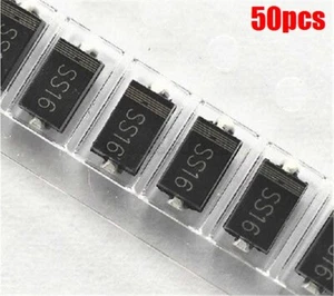 Diode Schottky SS16 SR160 50Pcs DO-214AC 60V 1A Ic New gz - Bild 1 von 2