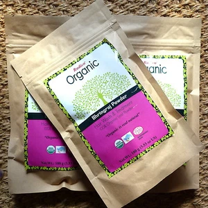2x100gRadico Organic BHRINGRAJ Eclipta Leaf Powder reines Bio-Pulver vegan Puder - Bild 1 von 2