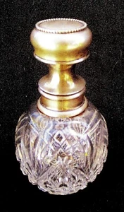 VICT. SIMPSON-HALL-MILLER STERLING - CRYSTAL SCENT BOTTLE - MONOGRAM "D" - USA  - Picture 1 of 6