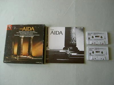 VERDI Aida Freni Carreras Baltsa Cappuccilli Karajan 2-cassette box set - Image 1 of 4