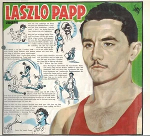László Papp Hungary  Boxer Boxing Olympic Gold Collector's Insert Series 1957 - Picture 1 of 2