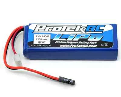 ProTek RC LiPo Receiver Battery Pack Mugen/AE/8ight-X 7.4V/2300mAh Balancer Plug - Image 1 of 2