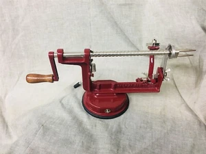 PEEL AWAY Apple Peeler- Potato Peeler - Red, Suction Base, Back to Basics - Picture 1 of 1