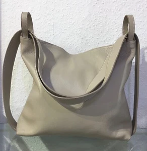 Rucksack Tasche 2 in 1 Schultertasche ✅neu Echt Leder Taupe Rucksacktasche - Bild 1 von 5