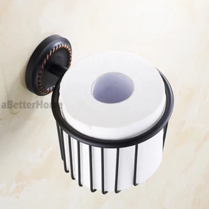 Tissue Paper Roll Storage Basket Wall Mounted Toilet Bathroom Paper Holder Bras - Picture 1 of 3