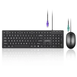 PERIDUO-117P, Wired Standard PS2 Keyboard and Mouse Combo - Full-Size Layout ... - Picture 1 of 8