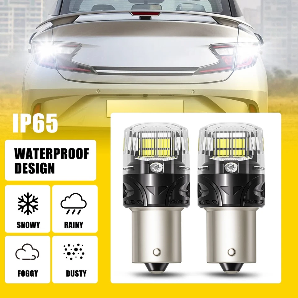 2x Super Bright White 1156 RV remolque SMD LED bombillas de luz inversa señal DRL 6W Foto 1 de 4