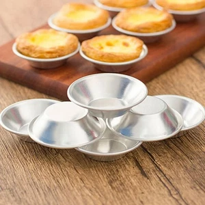 10Pcs Aluminum Moulds for Making Delicious Egg Tarts Cupcakes and Puddings - Picture 1 of 12