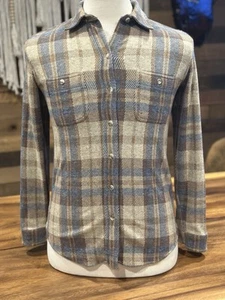Faherty Men’s XS Soft Blue/Beige Plaid Flannel Long Sleeve Button-Up Shirt - Picture 1 of 8