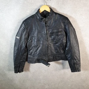 Vintage Ashman Real Leather Jacket Womens UK16 Black - Picture 1 of 8