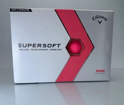 Callaway Supersoft Matte Finish Golf Balls 12 Ball - 1 dozen Hot Pink Rose - New - Image 1 of 4