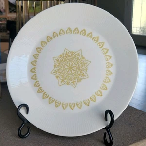 Homer Laughlin, Juego de 3, Platos de Cena Serenata Sheffield 10" Fleur De Lis MCM - Imagen 1 de 7