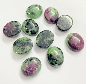 Natural Ruby Zoisite Oval Cabochon 3x5mm–18x25mm Calibrated Gemstones - Picture 1 of 10
