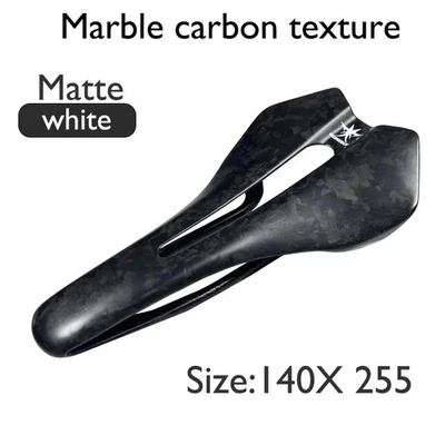 Cojín de asiento de bicicleta cómodo transpirable hueco sillín de carretera de fibra de carbono  Foto 1 de 4