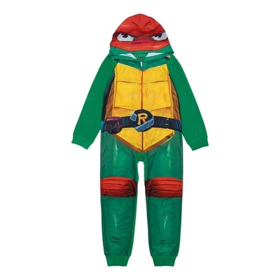 Teenage Mutant Ninja Turtles Boys One Piece Pajamas Union Suit Costume 4 6 8 10 - Image 1 of 4
