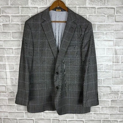 Brooks Brothers Explorer Regent Fit Charcoal Plaid Wool Blazer Suit Jacket 46R - Image 1 of 4