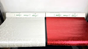 Vintage Kleeblatt Geschenkpapier Gothic Blüten & Rubinrot Blätter siehe Info - Bild 1 von 9