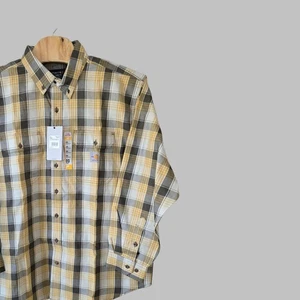 Carhartt FR Mens 2XL Plaid Work Shirt Long Sleeve Loose Fit Flame Resistant - Picture 1 of 9