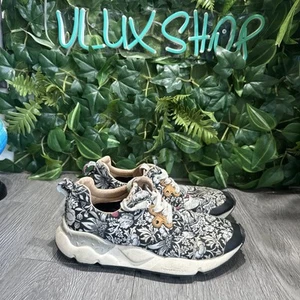 Flower Mountain Free People White Black floral Pampas sneakers 4.5 / 6 Women - Picture 1 of 9