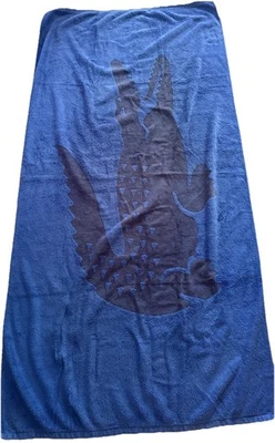 LACOSTE Vintage Alligator Beach Towel, Approx 69" x 32"  Navy Blue COTTON - Image 1 of 4