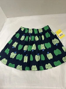 PRIMARY Pull-On Pocket Skirt In Apple Orchard, Navy Green Apples Girls Size 2 - Picture 1 of 14