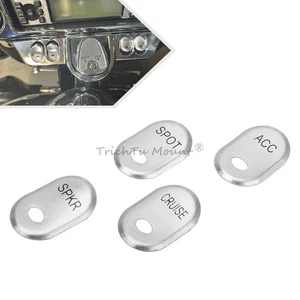 Brushed Panel Switch Cover Chrome Caps Fit For Harley Touring Electra Glide FLHT - Picture 1 of 12