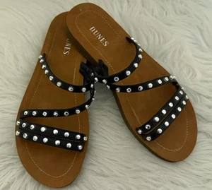 Dune London Gladiator Black Studded Sandals Size 8 39 - Picture 1 of 7