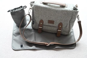 Mamas und Papas Grey Ocarro Abraham Moon Tweed Baby Wickeltasche Rucksack - Bild 1 von 6