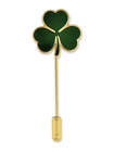PinMart's Gold St. Patrick's Day Shamrock Clover Lapel Stick Pin