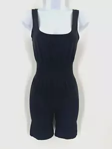 WeWoreWhat Women Size Small Black Ribbed Knit Sleeveless Athletic Workout Romper - Picture 1 of 13