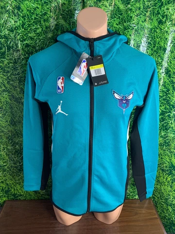 NBA Charlotte Hornets Basketball Issued Hooded Full Zip Jacket Size Small Cover