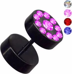 PIERCINGO® SET PAAR FAKEPLUG TUNNEL FAKE PLUG OHR STECKER OHRSTECKER EDELSTAHL - Picture 1 of 8