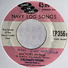 Naval Cadet Choir 45 Anchors Aweigh Navy Hymn NAVY LOG SONGS EP 356 VG