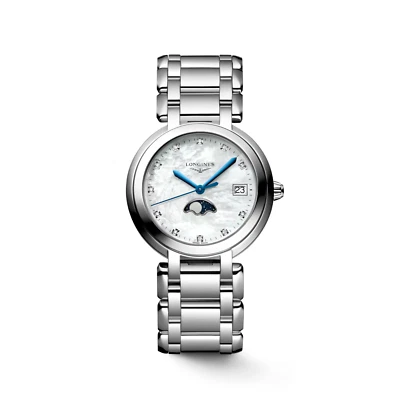 Longines Primaluna Quartz Diamond Moonphase Stainless Ladies Watch L81164876 - Image 1 of 4