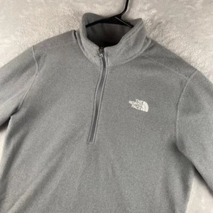 Suéter The North Face Para Hombre Grande Gris Texturizado Gorra Rock Polar 1/4 Cremallera Pullover - Imagen 1 de 11
