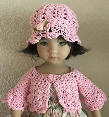 Suéter y sombrero de ganchillo a mano "todos los colores" ~ para Effner Little Darling o similar Foto 1 de 4