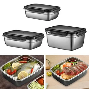Stainless Steel Insulated Ice Cream Tub Food Storage Container Lunch Box Bento - Picture 1 of 10
