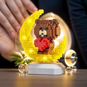 Light Up Building Blocks Educational STEM Toys for Kids Ages 6-12 Cute Bear Gift - Picture 1 of 7