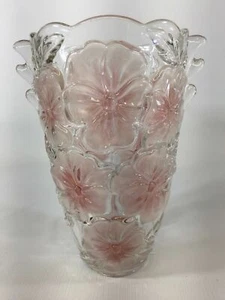 Studio Nova Pansy Pink Flower Bouquet Glass Vase Germany 9.5” New - Picture 1 of 7