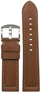 Banda de reloj de cuero becerro suave 20 mm Panatime bronceado 190 con punta blanca 125/75 20/18 - Imagen 1 de 1