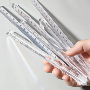 Tools Transparent Straight Ruler Students Stationery Triangular Rulers - Picture 1 of 14