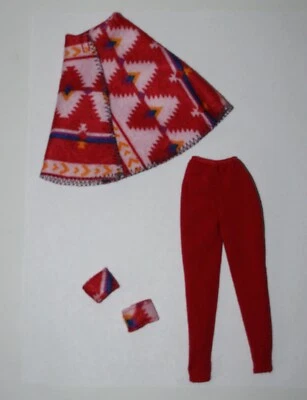 Mattel Barbie Muñeca Moda Avenida Poncho Rojo con Leggings Rojos a Juego Lote Foto 1 de 4