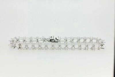 Sterling Silver Semi Mount Tennis Bracelet Setting Round RD 7x7mm - Image 1 of 3