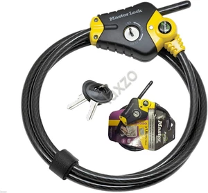 Master Lock 8433EURD Security Cable with Key Lock, Black, from 30 Cm to 1,8 M - Picture 1 of 12
