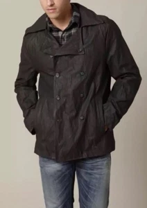 Gilded Age New York Herren gewachster zweireihiger robuster Trenchcoat Large $ 800 - Bild 1 von 9