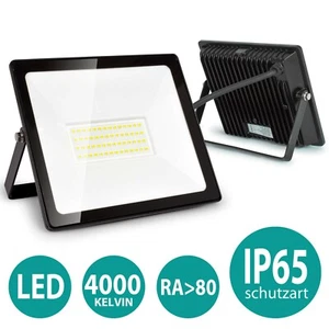 LED Fluter 10-100W 230V Strahler Außenleuchte IP65 Baustrahler Fassadenstrahler - Bild 1 von 21
