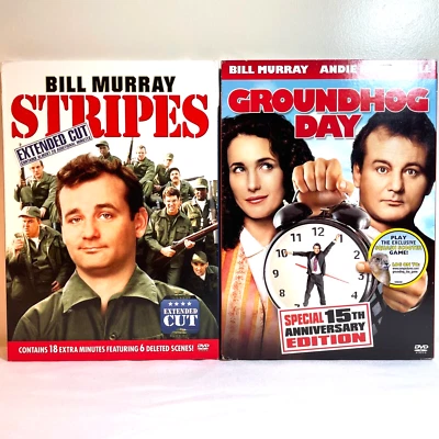 STRIPES / GROUNDHOG DAY (DVD) w/ Slipcover - Bill Murray - Comedy  Drama War NEW - Image 1 of 4