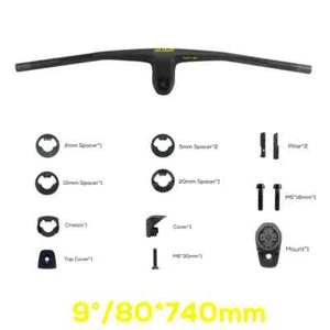 -9°/-10°/-12°/-14° Full Carbon Fiber Integrated Cockpit MTB Handlebar with Mount - Picture 1 of 40