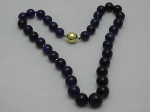 AMETHYST - KUGELKETTE MIT SCHLIEßE AUS GOLD 585-ER - Picture 1 of 3
